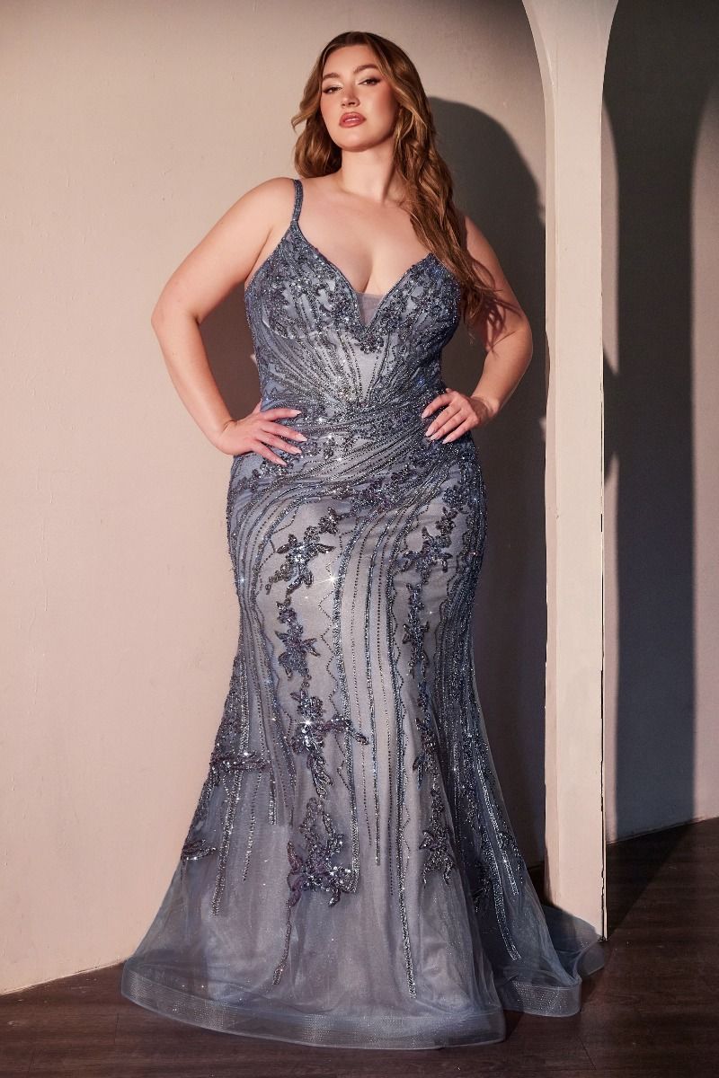 Curve Fitted Embellished Lace Gown