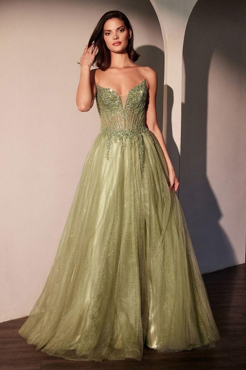 Strapless Layered Tulle A-Line Dress