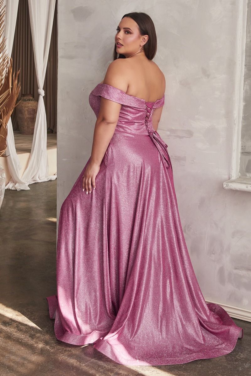 Metallic Off The Shoulder Ball Gown