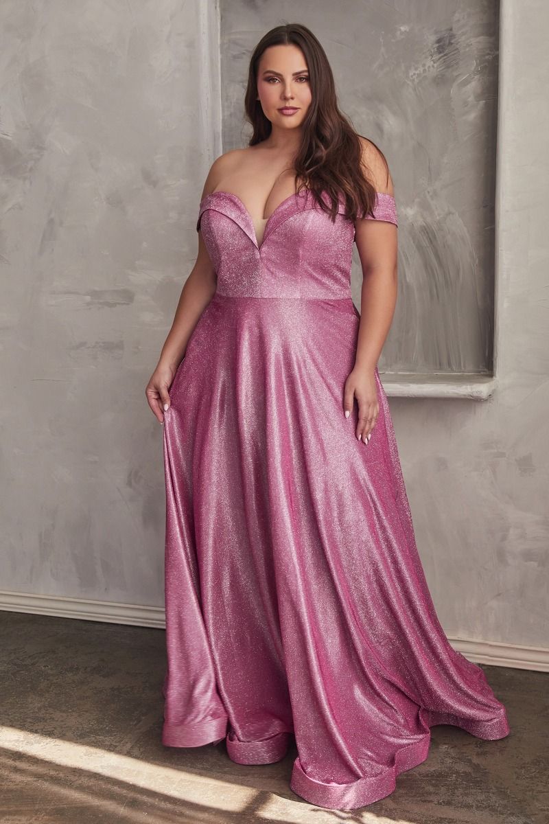 Metallic Off The Shoulder Ball Gown