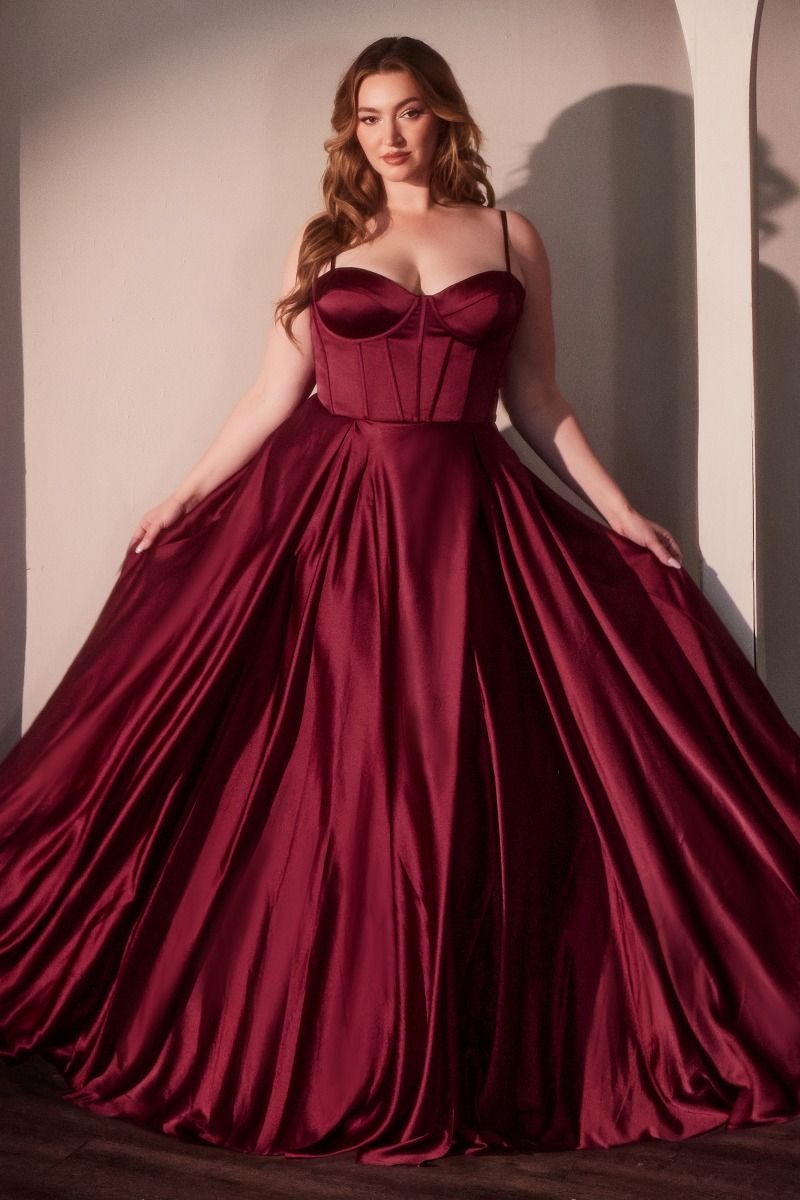 A-Line Satin Bustier Dress