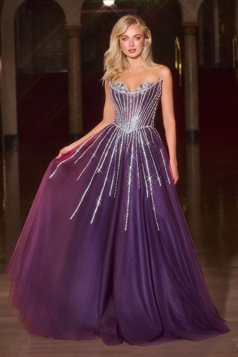Strapless A-Line Corset Gown