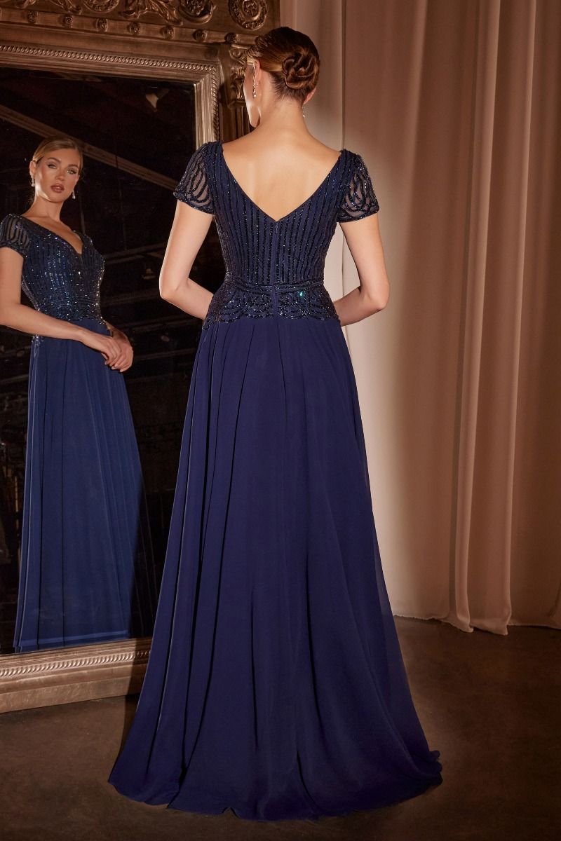A-Line Chiffon Beaded Gown