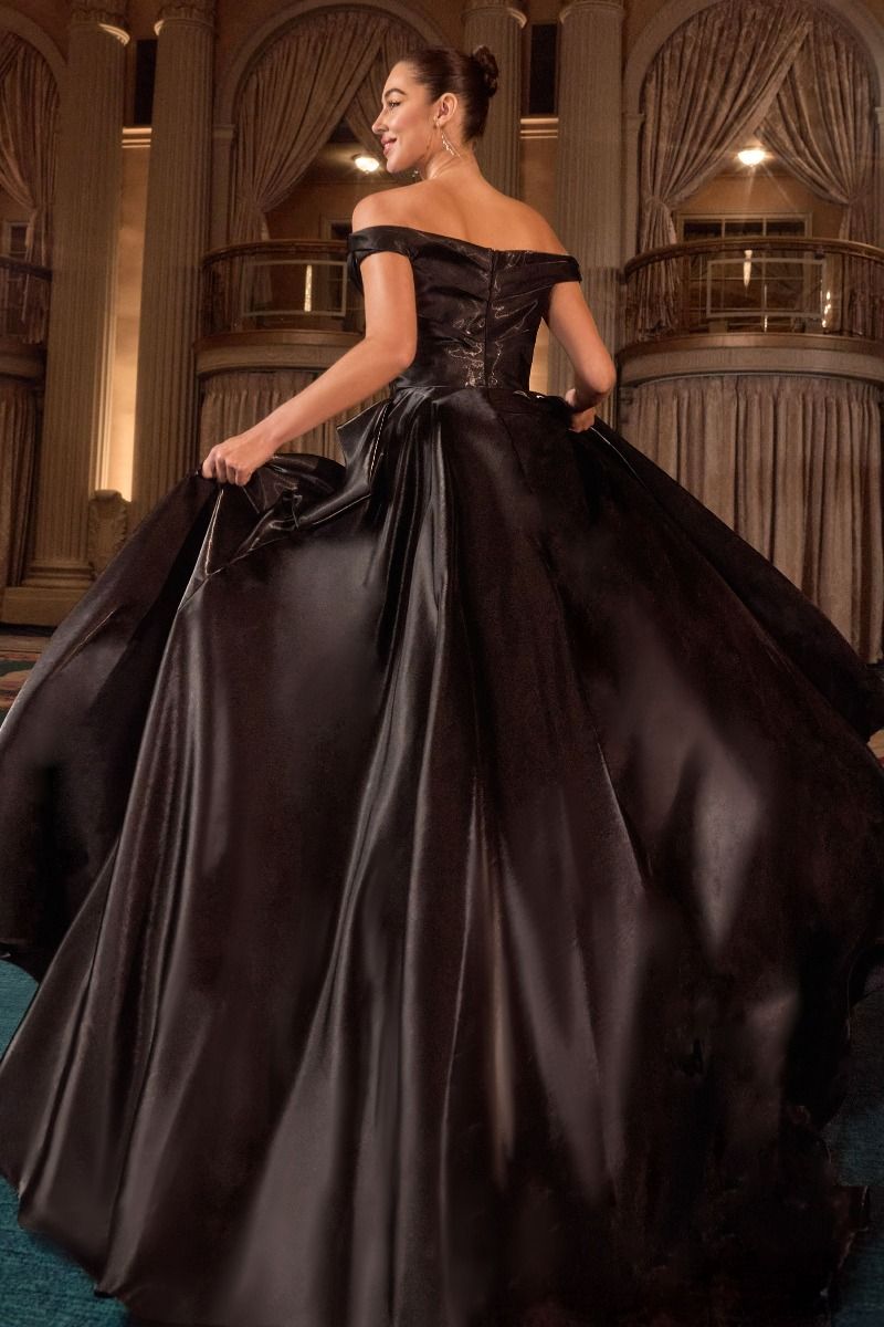 Off The Shoulder Satin Bustier Dress