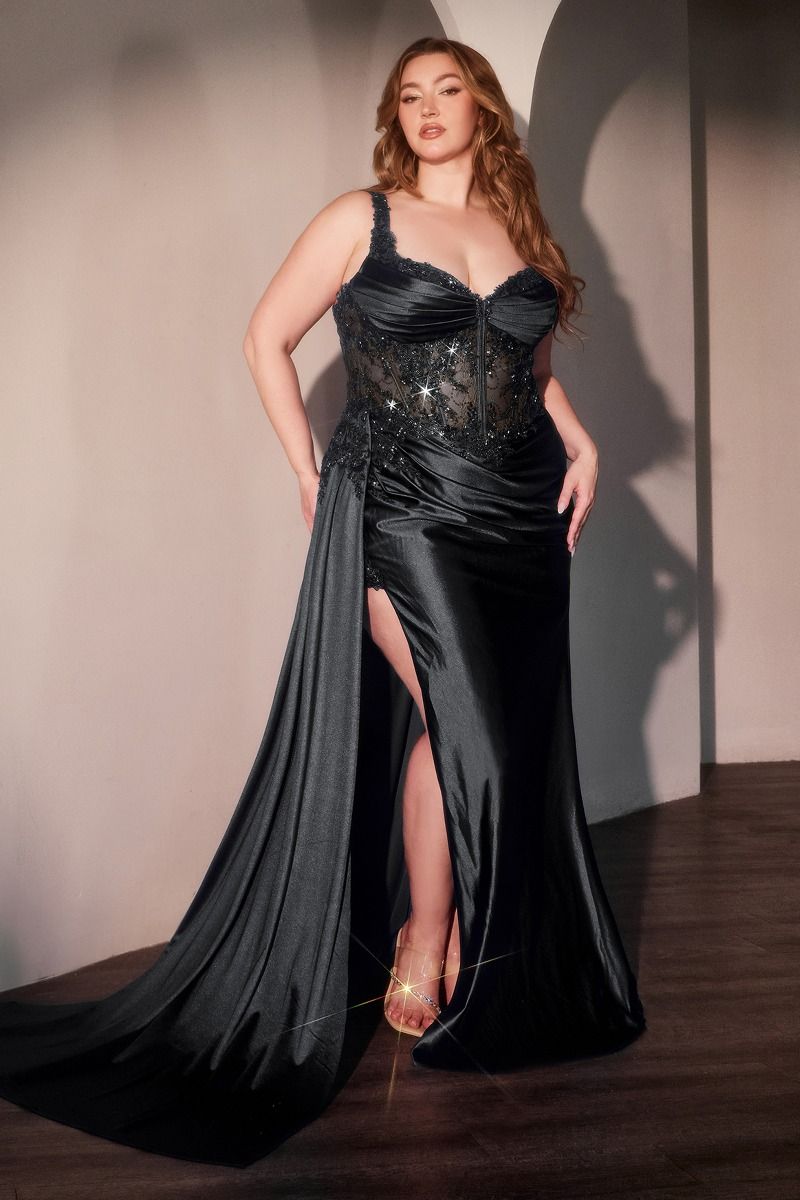 Satin Fitted Embellished Body Dress