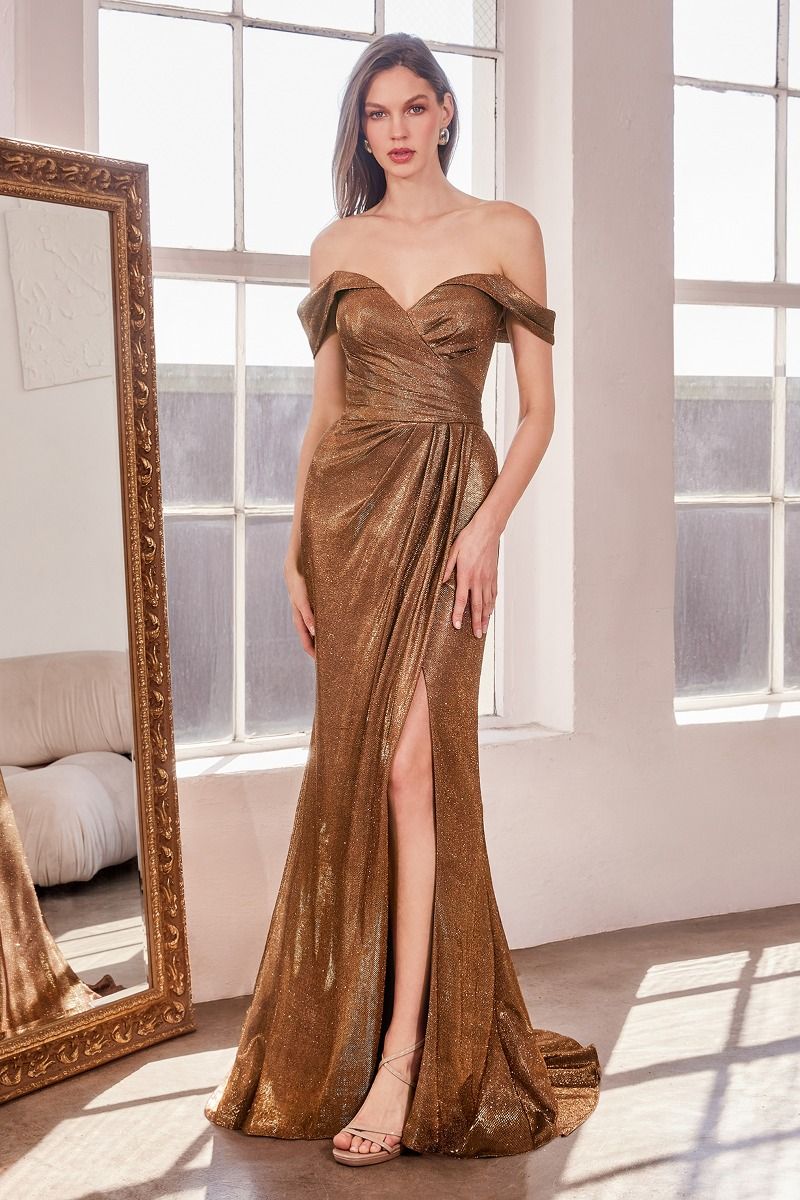 Shiny Off Shoulder Bodycon Dress