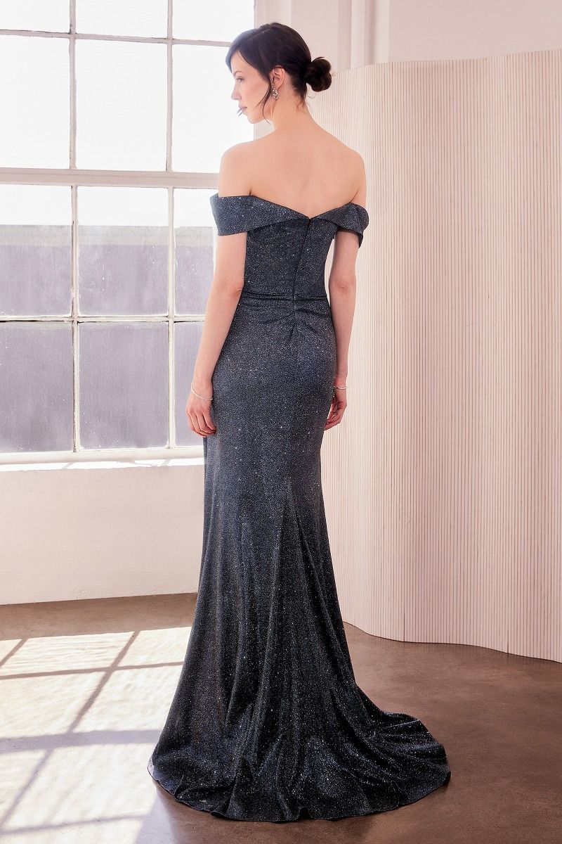 Shiny Off Shoulder Bodycon Dress