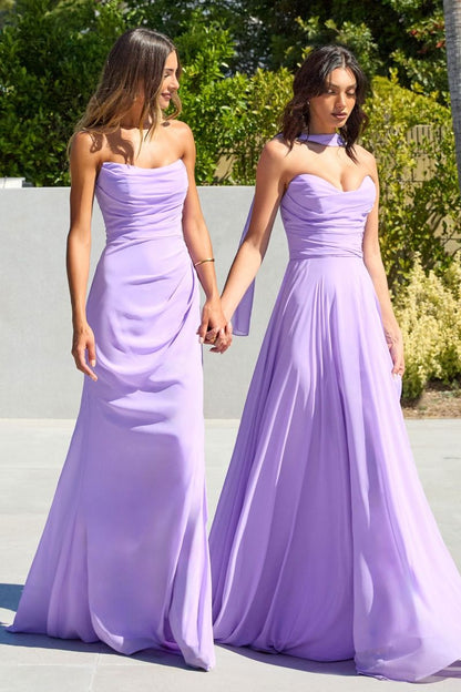 Strapless sweetheart neckline A-line dress