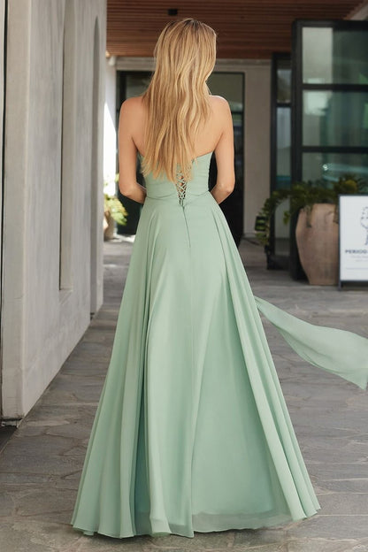 Strapless sweetheart neckline A-line dress