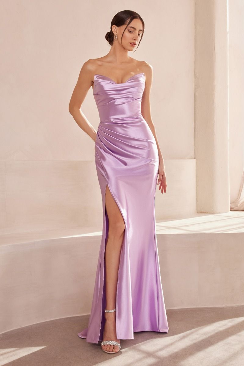 Strapless V-neck bodycon dress
