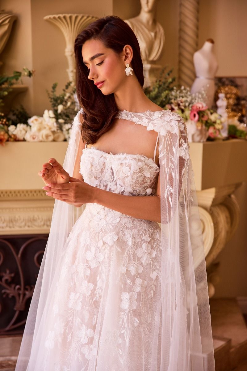 Layered Lace Wedding Gown