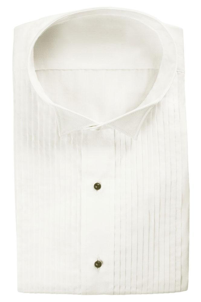 Dante Ivory Pleated Wingtip Tuxedo Classic Fit Shirt - XS /