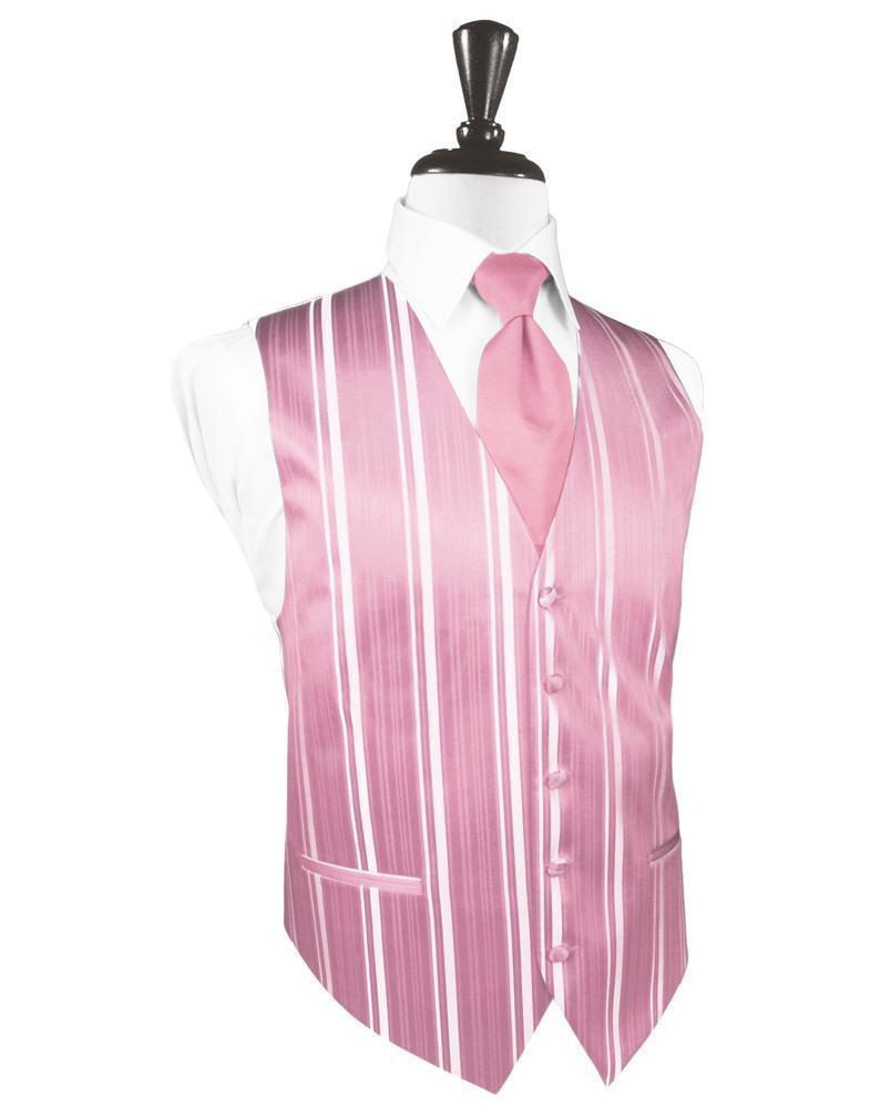 Striped Satin Tuxedo Vest 10 - XS / Rose Petal - Chaleco