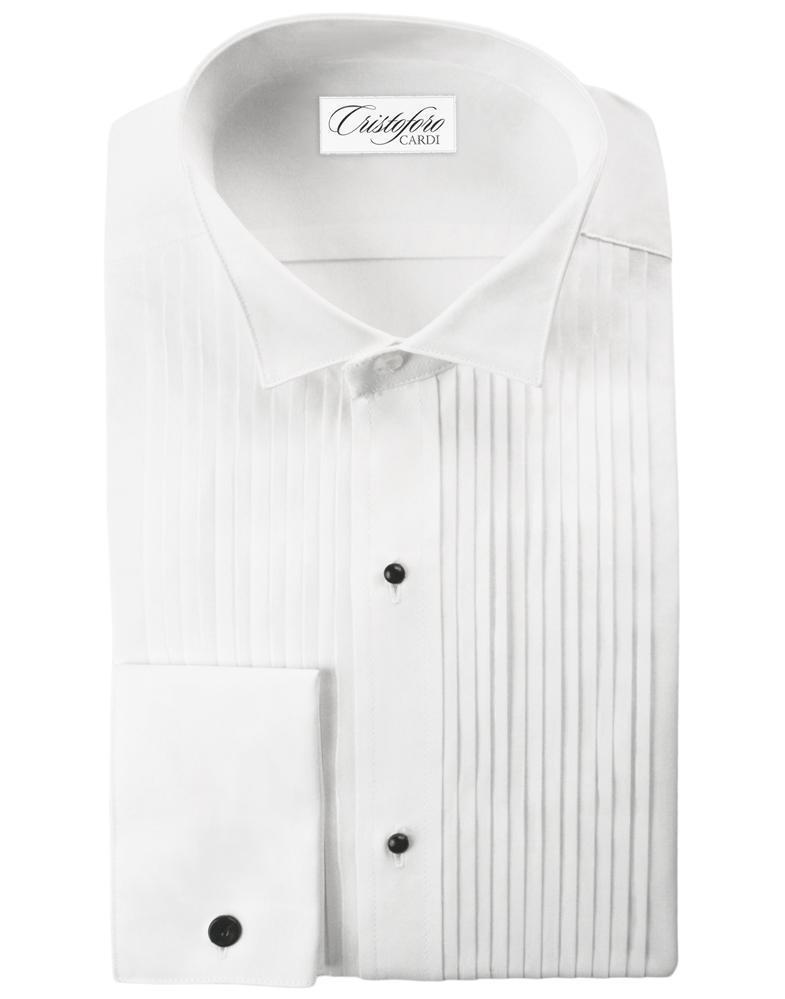 Verona White Pleated Wingtip Tuxedo Shirt - 14.5 / 32-33 -