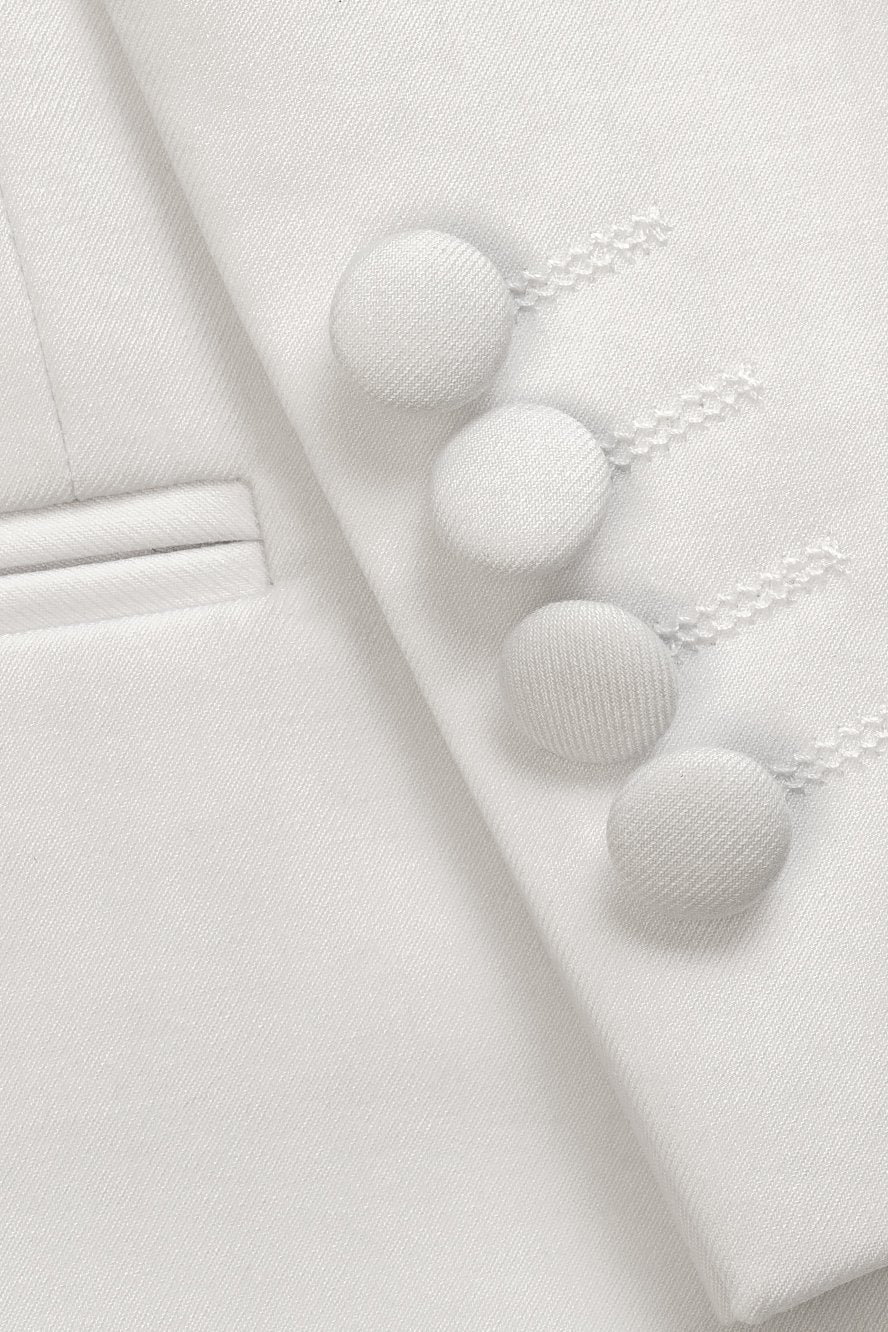 "Xavier" White Tuxedo Jacket