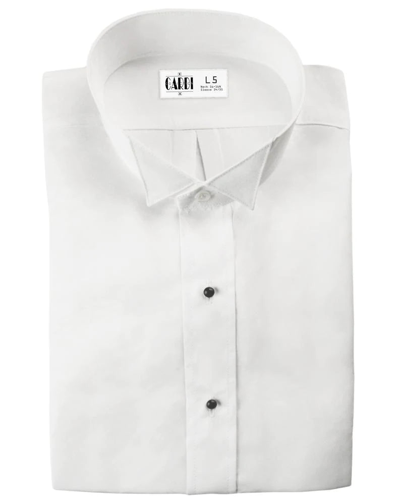 "Lucca" Kids White Wingtip Tuxedo Shirt