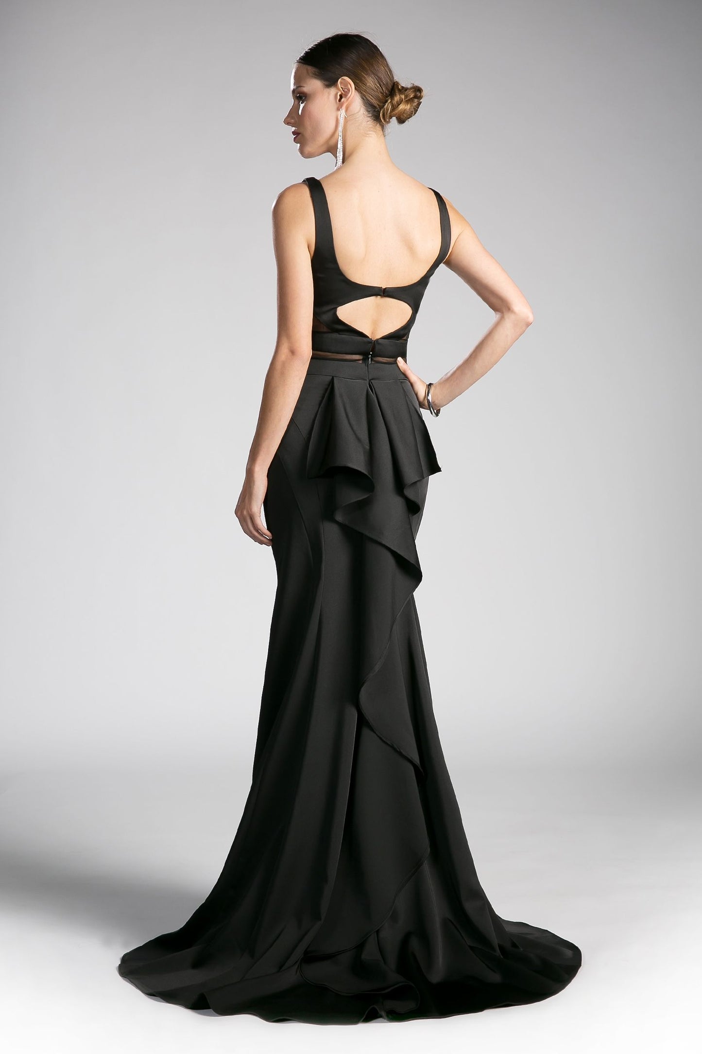Fitted Jersey Dress with Cut Outs