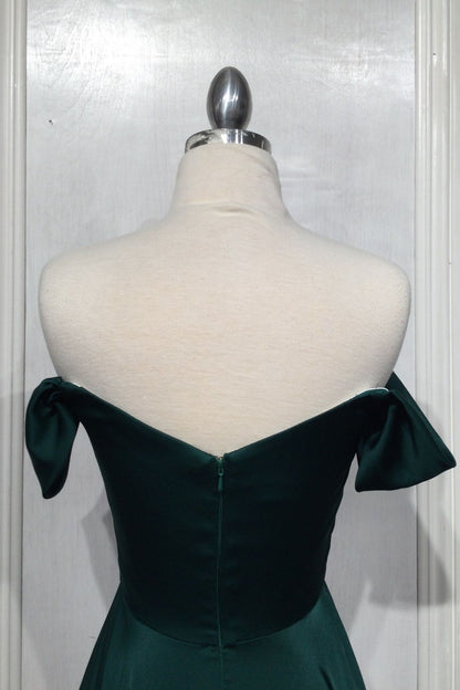 A-Line Satin Off The Shoulder Dress