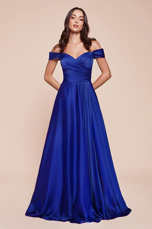A-Line Satin Off The Shoulder Dress 2