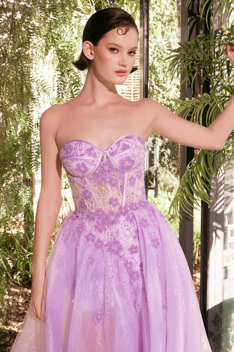 Tulle Daisy Asymmetric A-Line Gown