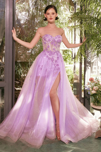 Tulle Daisy Asymmetric A-Line Gown