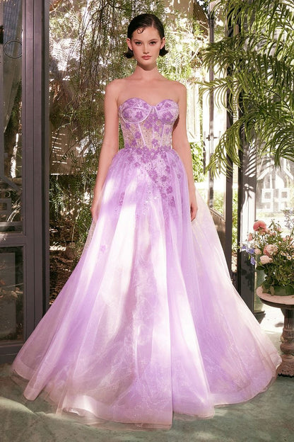 Tulle Daisy Asymmetric A-Line Gown