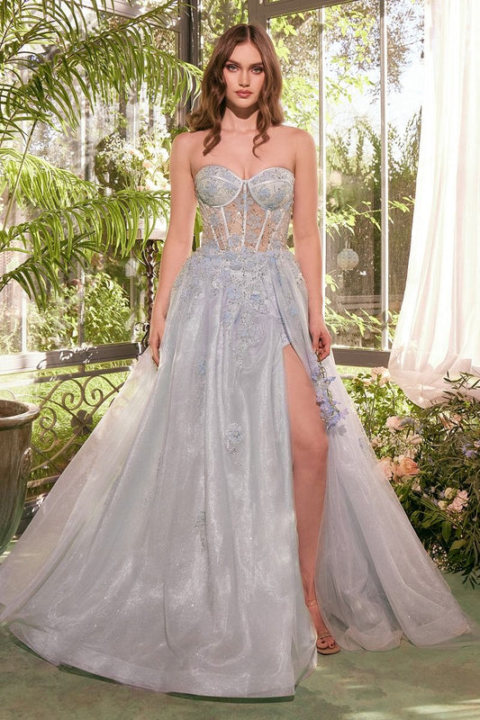 Tulle Daisy Asymmetric A-Line Gown