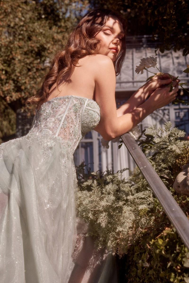 Tulle Daisy Asymmetric A-Line Gown