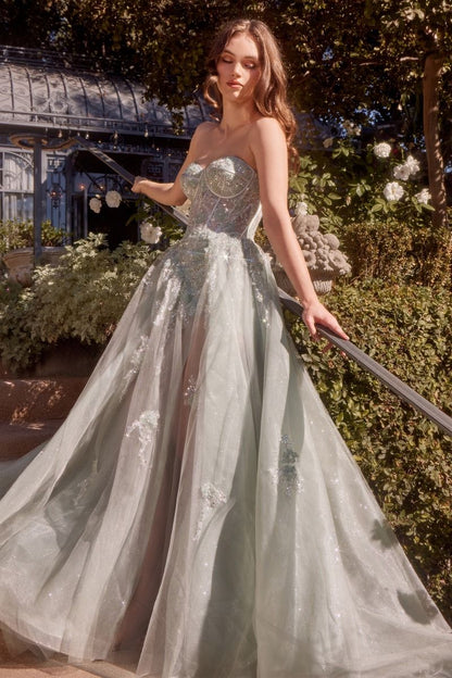 Tulle Daisy Asymmetric A-Line Gown