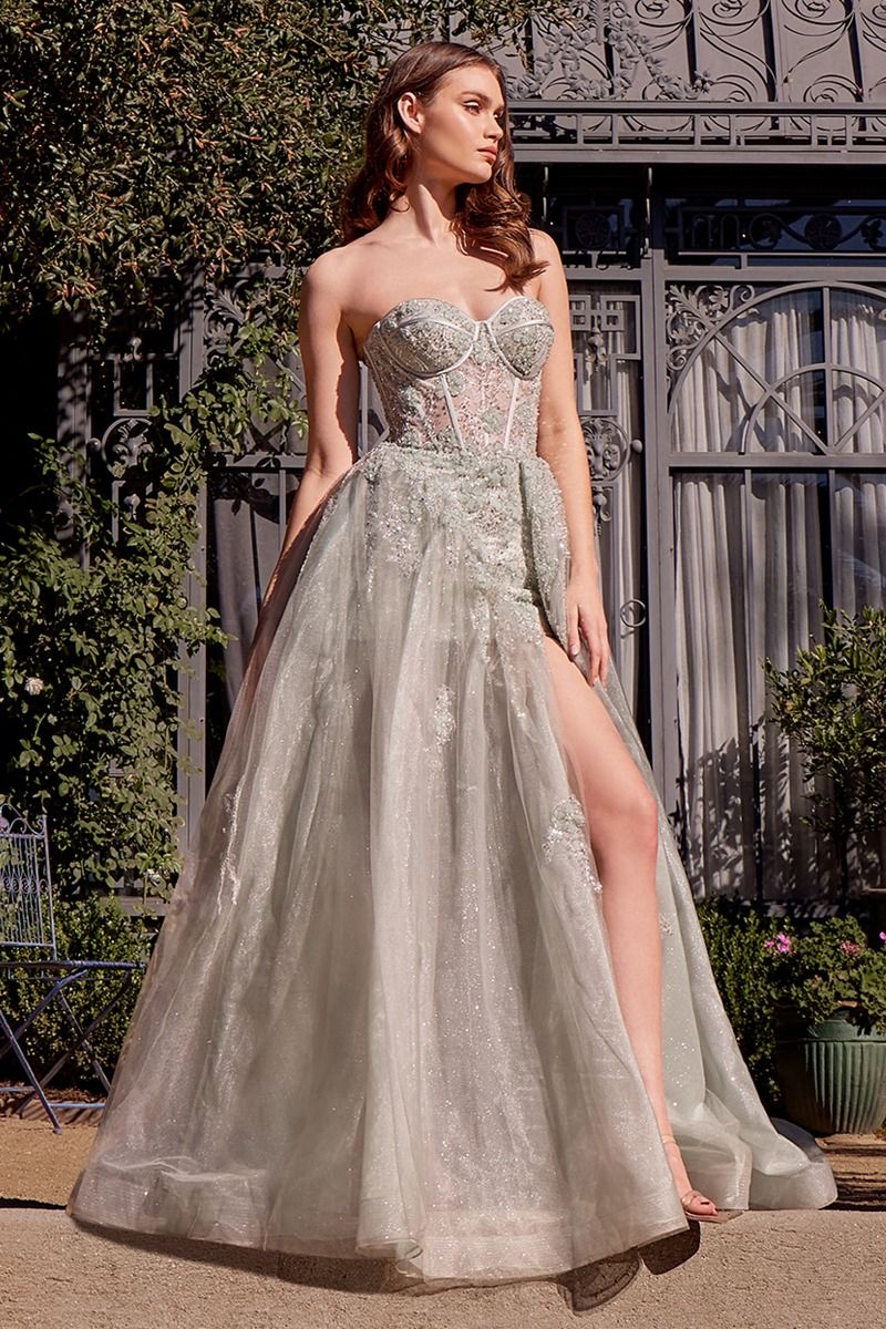 Tulle Daisy Asymmetric A-Line Gown