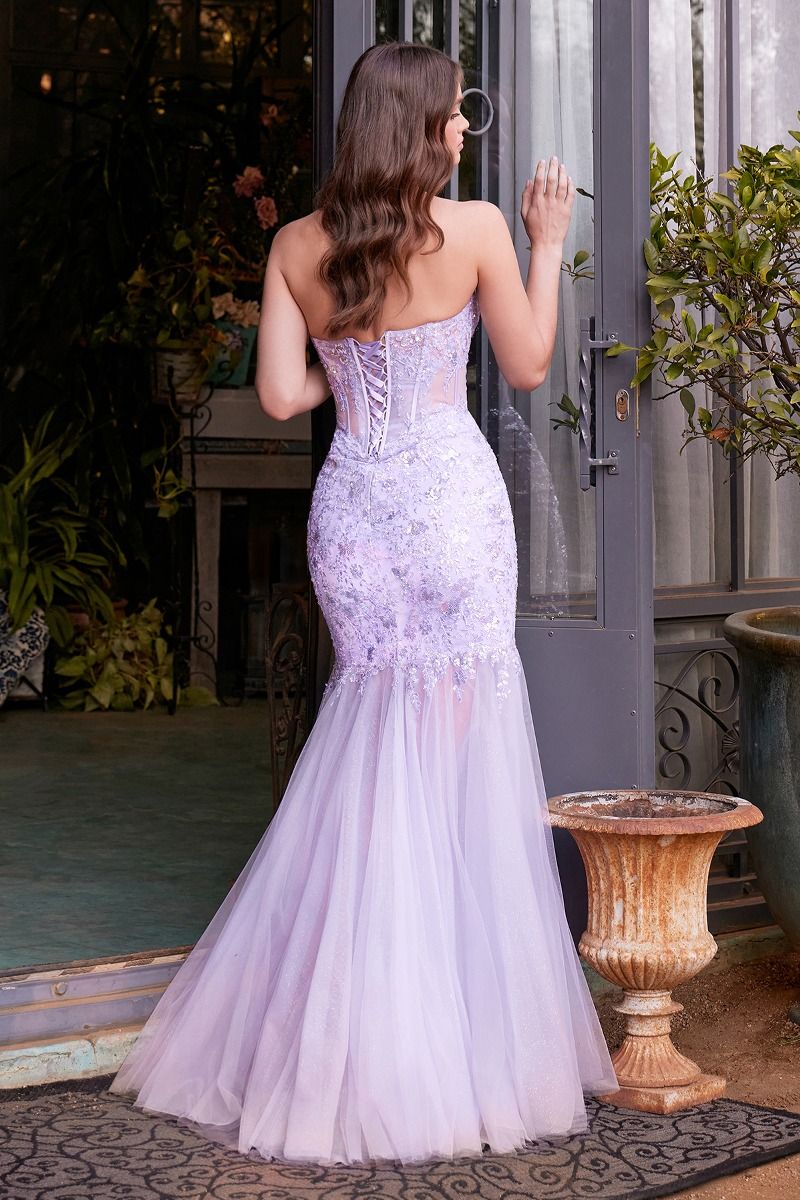 Sequin Floral Mermaid Gown