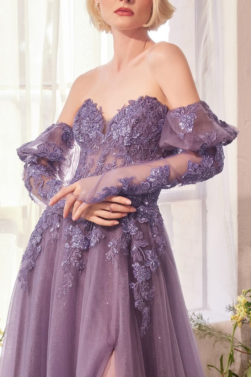 Strapless A-Line Dress & Removable Sleeves