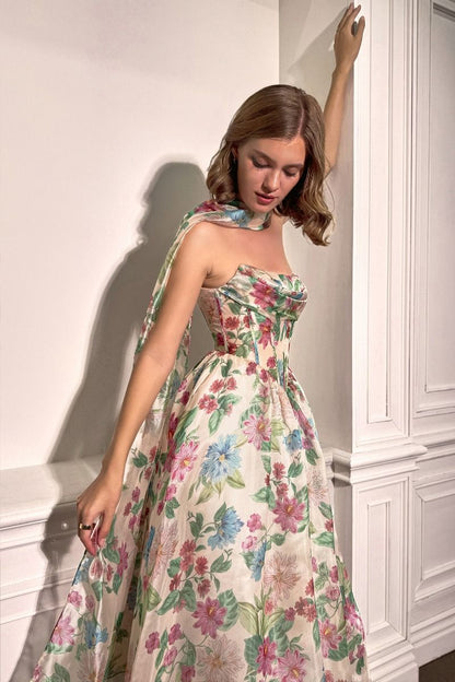 Luxe Satin A-Line Corset Dress