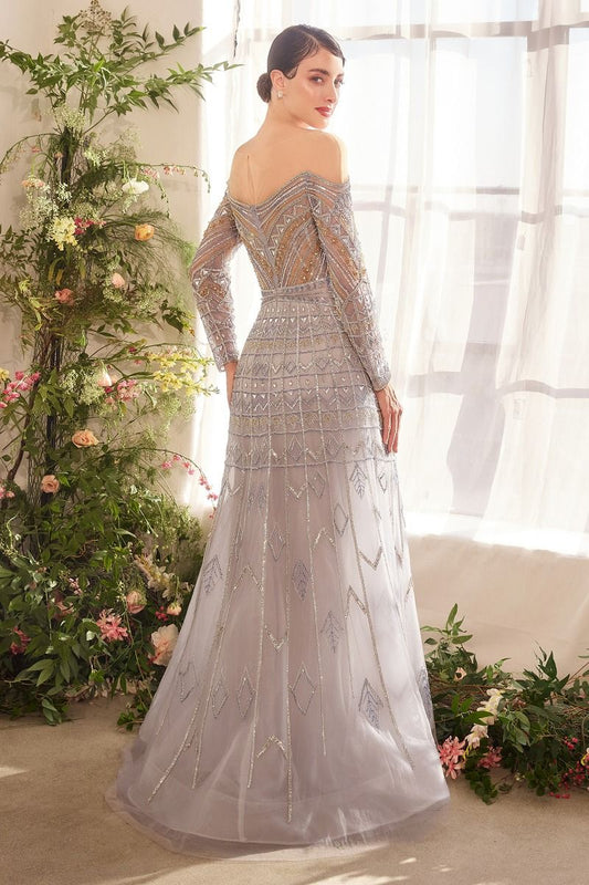 Byzantine Bead Long Slv Gown