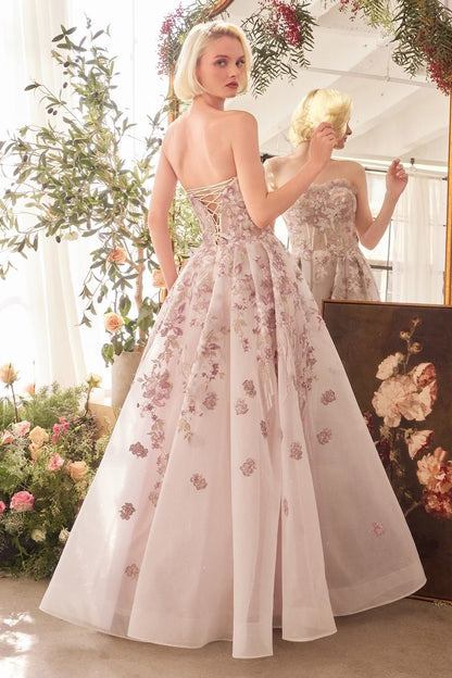 Romance Embroidery A-Line Corset Gown