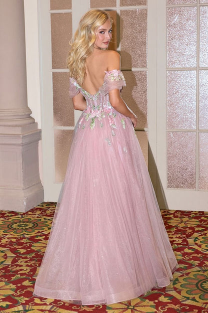 Strapless Off The Shoulder Ball Gown