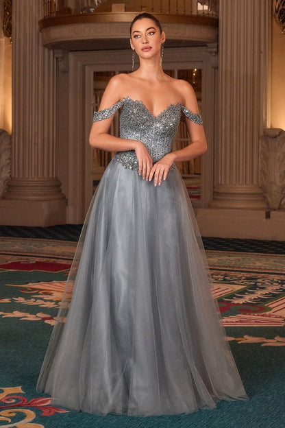 Layered Tulle A-Line Dressoff The Shoulder