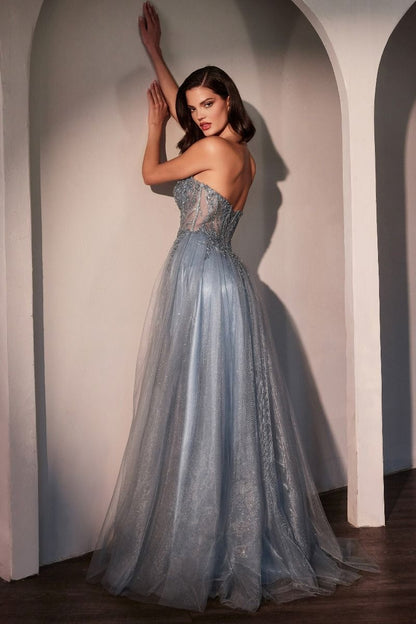 Strapless Layered Tulle A-Line Dress