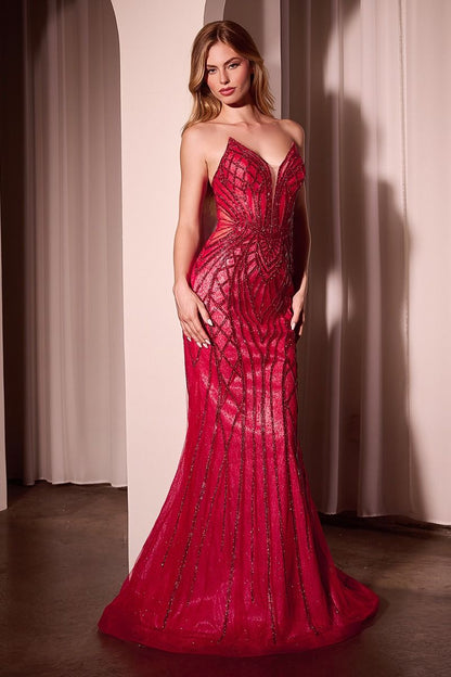 Crystal Strapless Embellished Mermaid Gown