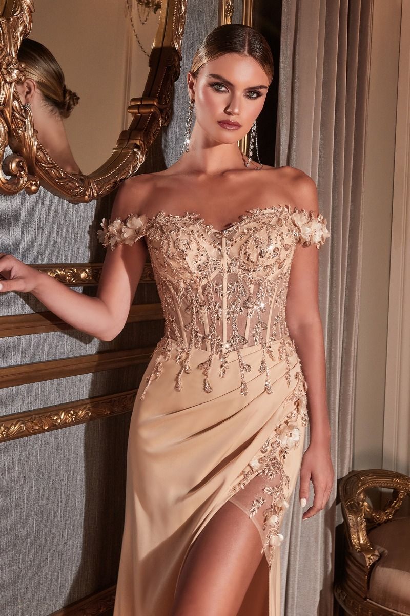 Floral Off The Shoulder Gown