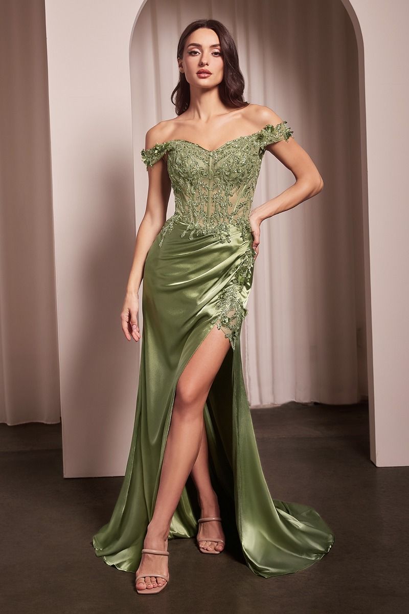 Floral Off The Shoulder Gown