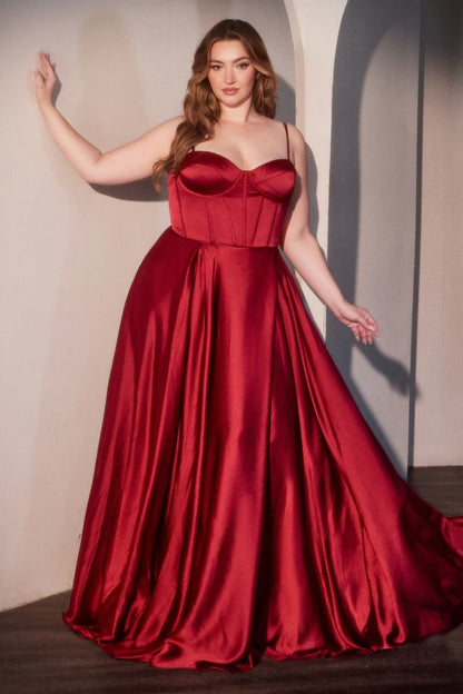 A-Line Satin Bustier Dress