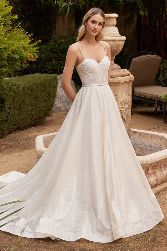 Glitter Bodice Wedding Ball Gown