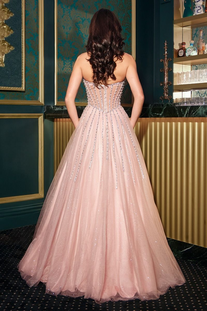 Strapless A-Line Corset Gown