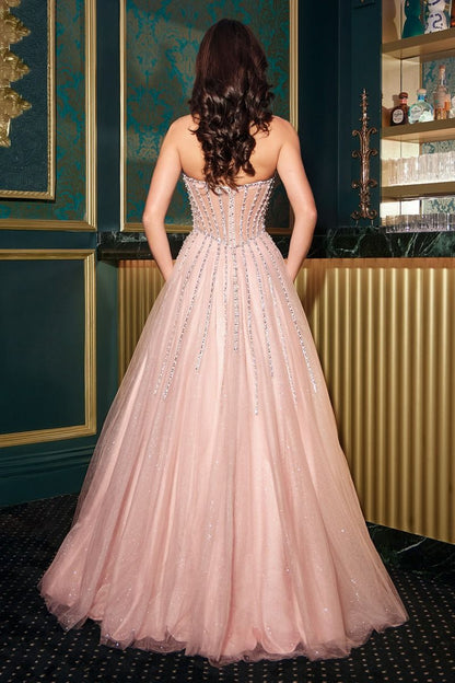 Strapless A-Line Corset Gown