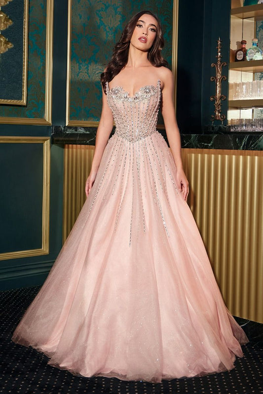 Strapless A-Line Corset Gown