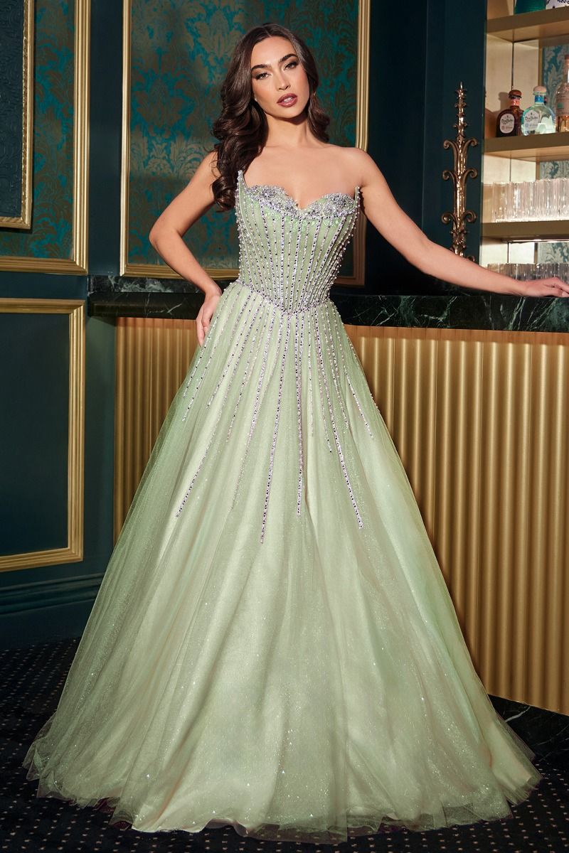 Strapless A-Line Corset Gown