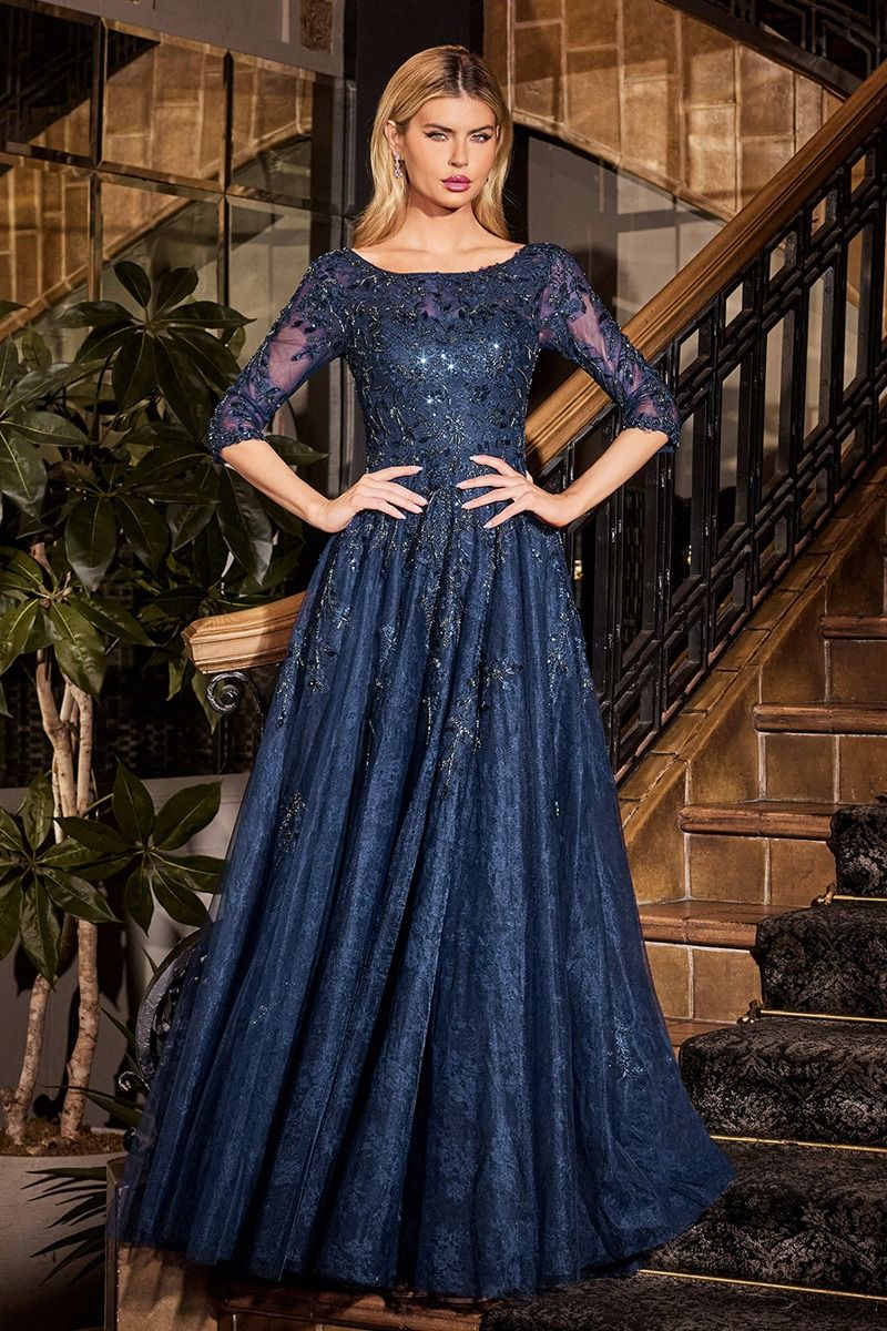 A-Line Lace & Tulle Modest Gown