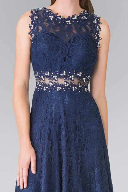 Floor Length Sleeveless Lace Dress
