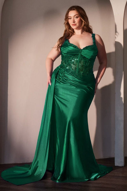 Satin Fitted Embellished Body Dress